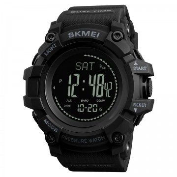 Годинник тактичний багатофункціональний Skmei  Black, Black