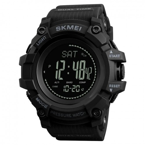 Годинник тактичний багатофункціональний Skmei Black, Black