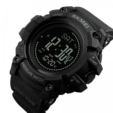 Годинник тактичний багатофункціональний Skmei  Black, Black