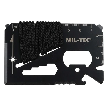 Набор выживания с паракордом Линейка офицерская SURVIVAL TOOL CARD PARACORD Черный