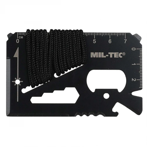 Набор выживания с паракордом Линейка офицерская SURVIVAL TOOL CARD PARACORD Черный