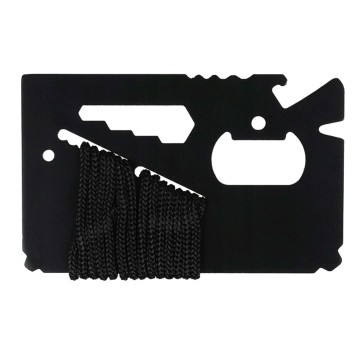 Набір виживання з паракордом Лінійка офіцерська SURVIVAL TOOL CARD PARACORD Чорний