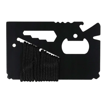 Набор выживания с паракордом Линейка офицерская SURVIVAL TOOL CARD PARACORD Черный