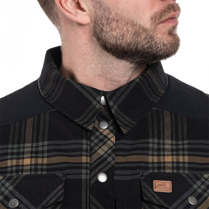 Сорочка Helikon Winter Warden Long Sleeve - Slate Moorland Plaid, Black Сорочка Helikon Winter Warden Long Sleeve - Slate Moorland Plaid, Black