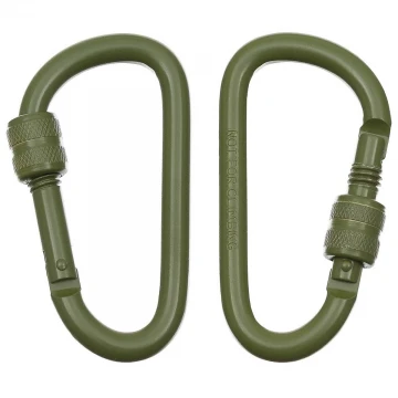 Карабіни алюмінієві MFH Carabiner 8 мм х 8 см Olive