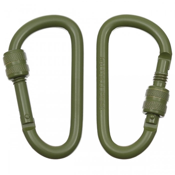 Карабіни алюмінієві MFH Carabiner 8 мм х 8 см Olive Карабіни алюмінієві MFH Carabiner 8 мм х 8 см Olive