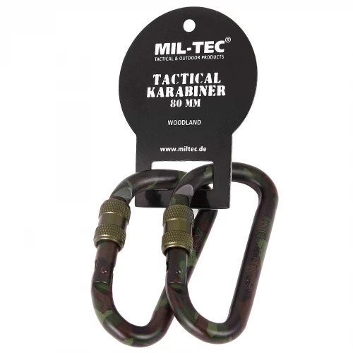 Карабины тактические (2 шт.) 80мм Mil-Tec Tactical Carabiner Вудленд