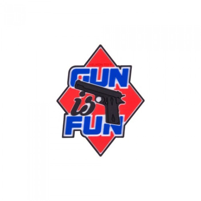 Наклейка на липучке Helikon-Tex "GUN IS FUN", Красный Наклейка на липучке Helikon-Tex "GUN IS FUN", Красный