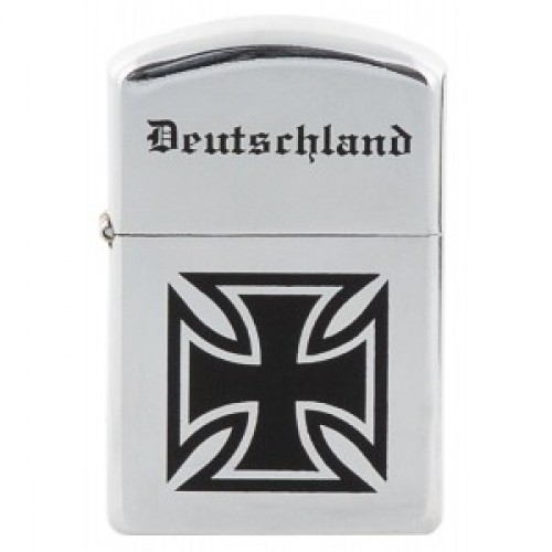 Запальничка бензинова Windproof Lighter, chrome polished, "Deutschland",Сріблястий