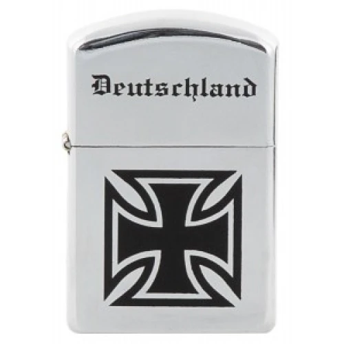 Запальничка бензинова Windproof Lighter, chrome polished, "Deutschland",Сріблястий