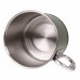 Кружка стальна MIL-TEC 500ml з карабіном Olive