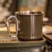 Кружка стальна MIL-TEC 500ml з карабіном Olive