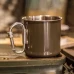 Кружка стальная MIL-TEC 500ml с карабином Olive