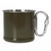 Кружка стальная MIL-TEC 500ml с карабином Olive