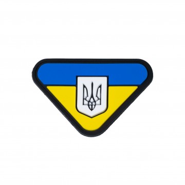 Нашивка треугольная герб Украины PVC Желто-синяя
