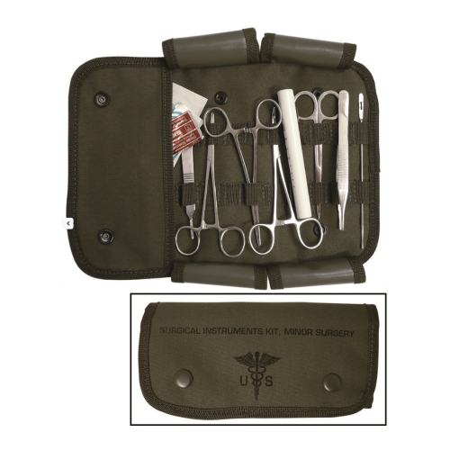 Набір хірургічний Mil-tec 12 елементів US 12 PC SURGICAL SET Олива