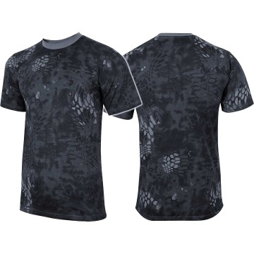 Футболка камуфляжна MIL-TEC T-Shirt Mandra Black, Кріптек чорний