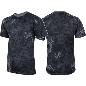 Футболка камуфляжная MIL-TEC T-Shirt Mandra Black, 3XL