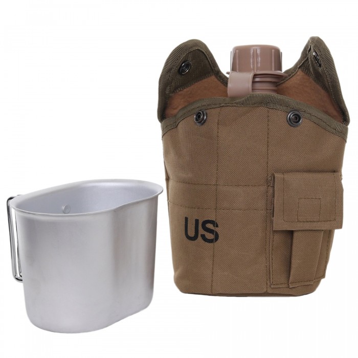 Фляга пластикова US 1L з казанком Coyote Фляга пластикова US 1L з казанком Coyote