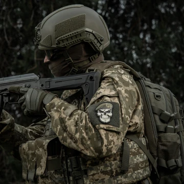 M-Tac нашивка Череп в берете (ГУР МО)