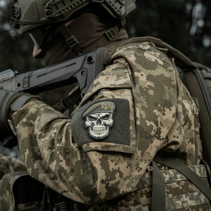 M-Tac нашивка Череп у береті (ГУР МО) M-Tac нашивка Череп у береті (ГУР МО)