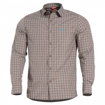 Рубашка Pentagon SNOOP LONG SHIRT коричневая клетка