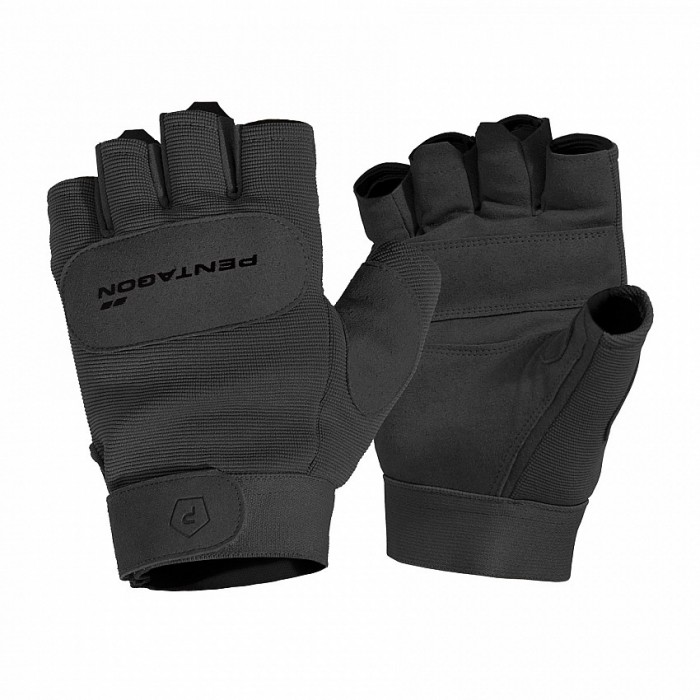 Рукавиці тактичні безпалі Pentagon Duty Mechanic 1/2 Gloves Black, Black Рукавиці тактичні безпалі Pentagon Duty Mechanic 1/2 Gloves Black, Black