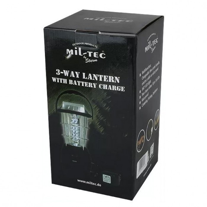 Туристичний ліхтар MIL-TEC 3-Way Lantern з сонячною панеллю та акумулятором Туристичний ліхтар MIL-TEC 3-Way Lantern з сонячною панеллю та акумулятором