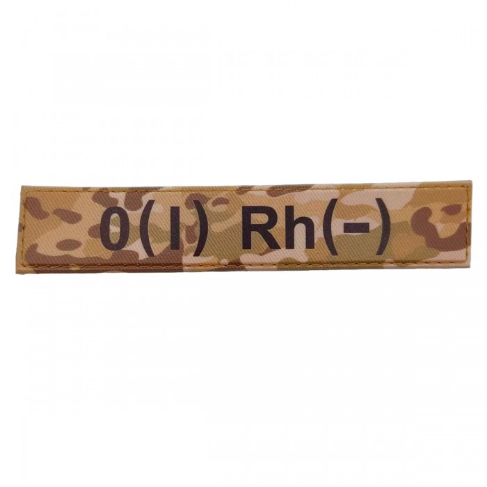 Военный шеврон группа крови O(I) Rh(-), MultiCam Военный шеврон группа крови O(I) Rh(-), MultiCam