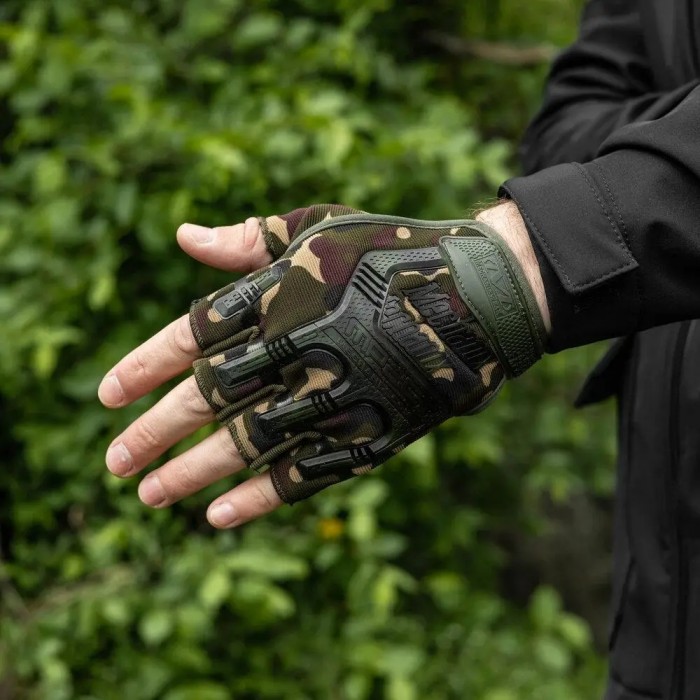 Перчатки тактические безпалые Mechanix M-Pact Gloves Woodland, Вудленд Перчатки тактические безпалые Mechanix M-Pact Gloves Woodland, Вудленд