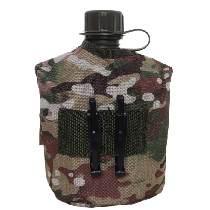 Фляга пластиковая US 1L с котелком Multicam Фляга пластиковая US 1L с котелком Multicam