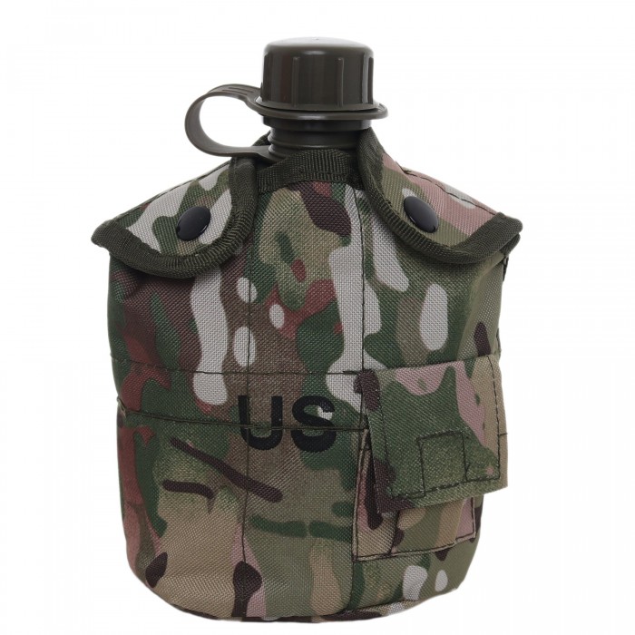 Фляга пластиковая US 1L с котелком Multicam Фляга пластиковая US 1L с котелком Multicam