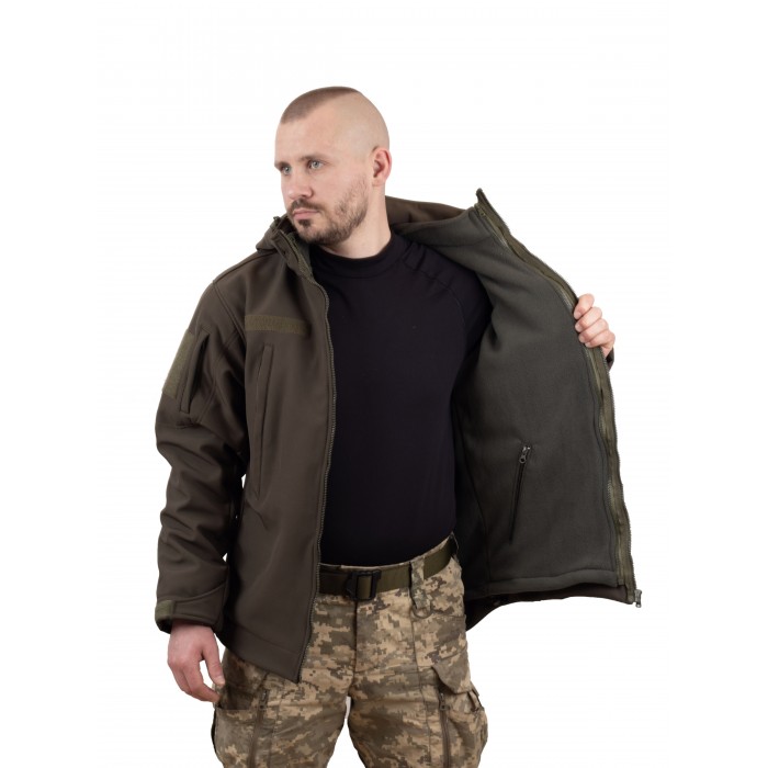Куртка Vik-Tailor с флисовой кофтой Softshell, Dark olive Куртка Vik-Tailor с флисовой кофтой Softshell, Dark olive