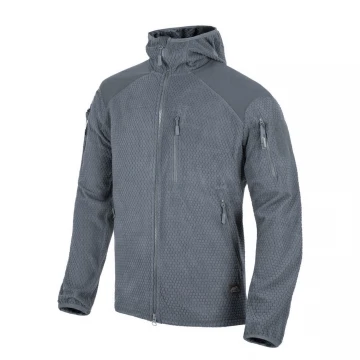 Кофта флисовая Helikon-Tex Alpha Hoodie Jacket Grid Fleece Shadow Grey, Серый