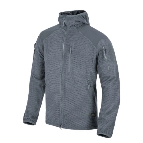 Кофта флисовая Helikon-Tex Alpha Hoodie Jacket Grid Fleece Shadow Grey, Серый