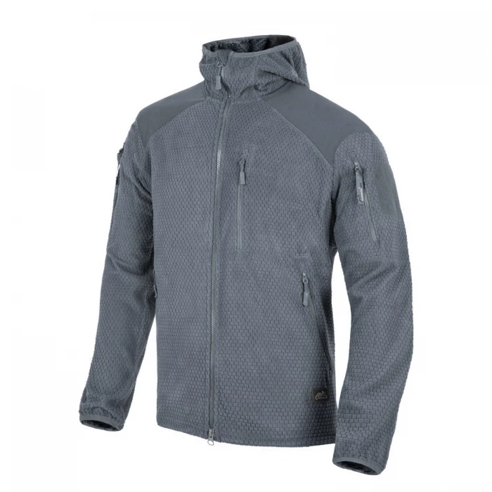 Кофта флисовая Helikon-Tex Alpha Hoodie Jacket Grid Fleece Shadow Grey, Серый Кофта флисовая Helikon-Tex Alpha Hoodie Jacket Grid Fleece Shadow Grey, Серый