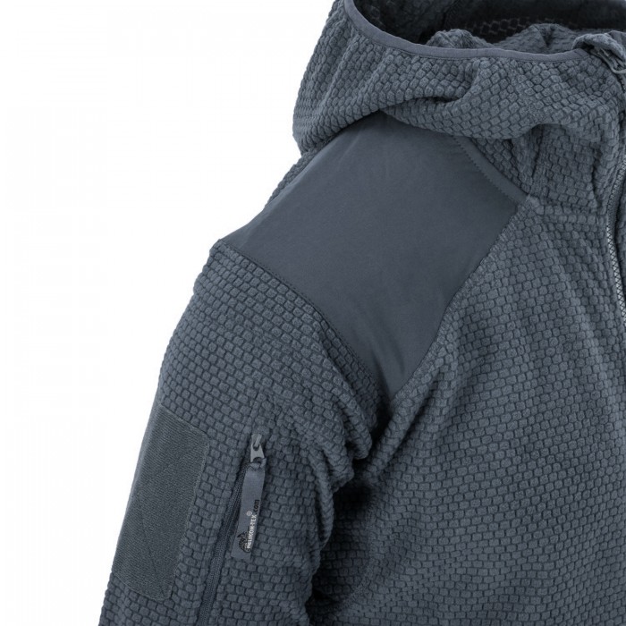 Кофта флісова Helikon-Tex Alpha Hoodie Jacket Grid Fleece Shadow Grey, Сірий Кофта флісова Helikon-Tex Alpha Hoodie Jacket Grid Fleece Shadow Grey, Сірий