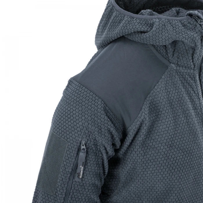 Кофта флисовая Helikon-Tex Alpha Hoodie Jacket Grid Fleece Shadow Grey, Серый Кофта флисовая Helikon-Tex Alpha Hoodie Jacket Grid Fleece Shadow Grey, Серый