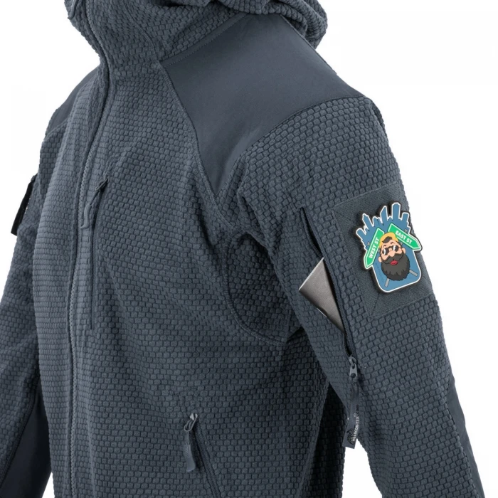 Кофта флисовая Helikon-Tex Alpha Hoodie Jacket Grid Fleece Shadow Grey, Серый Кофта флисовая Helikon-Tex Alpha Hoodie Jacket Grid Fleece Shadow Grey, Серый