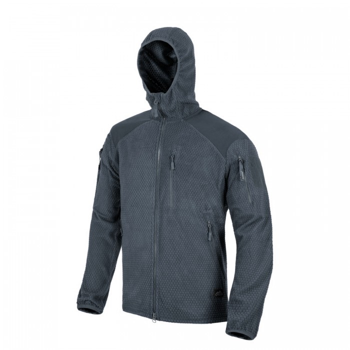 Кофта флісова Helikon-Tex Alpha Hoodie Jacket Grid Fleece Shadow Grey, Сірий Кофта флісова Helikon-Tex Alpha Hoodie Jacket Grid Fleece Shadow Grey, Сірий