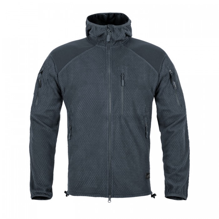 Кофта флісова Helikon-Tex Alpha Hoodie Jacket Grid Fleece Shadow Grey, Сірий Кофта флісова Helikon-Tex Alpha Hoodie Jacket Grid Fleece Shadow Grey, Сірий