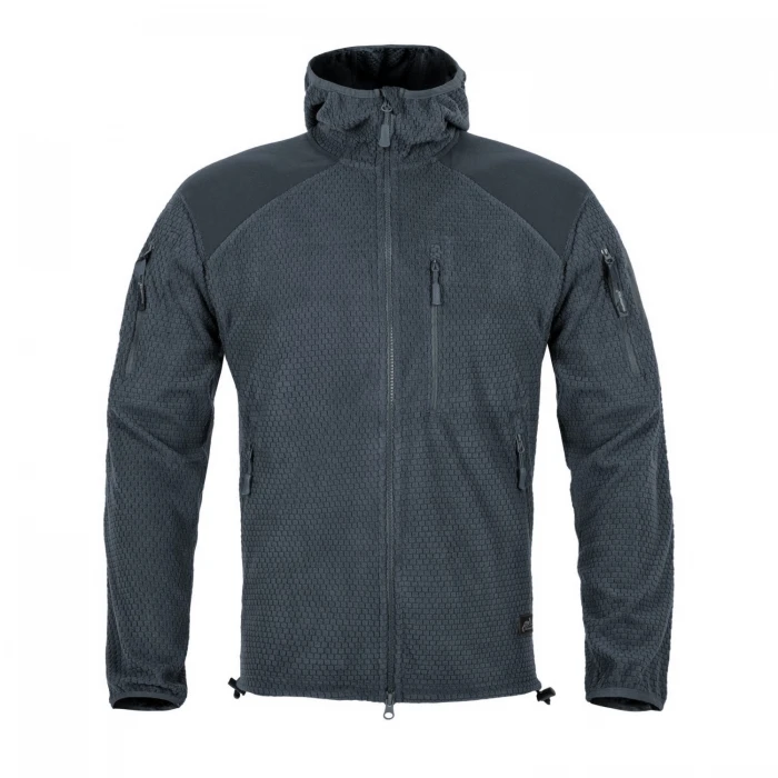 Кофта флисовая Helikon-Tex Alpha Hoodie Jacket Grid Fleece Shadow Grey, Серый Кофта флисовая Helikon-Tex Alpha Hoodie Jacket Grid Fleece Shadow Grey, Серый