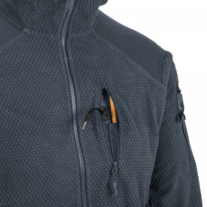 Кофта флісова Helikon-Tex Alpha Hoodie Jacket Grid Fleece Shadow Grey, Сірий Кофта флісова Helikon-Tex Alpha Hoodie Jacket Grid Fleece Shadow Grey, Сірий