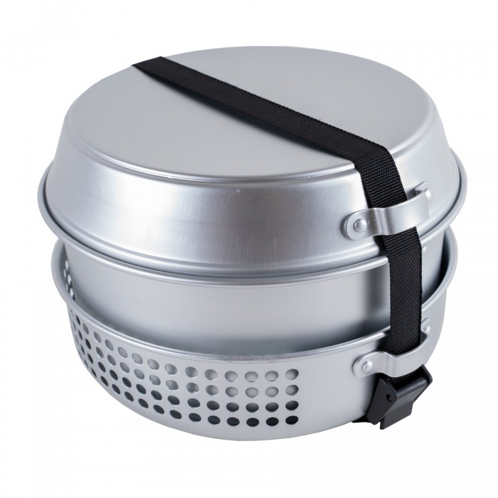 Набір посуду туристичний MIL-TEC Cook Set з пальником Сріблястий Набір посуду туристичний MIL-TEC Cook Set з пальником Сріблястий