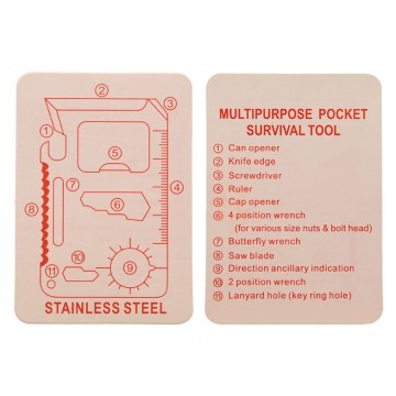 Карта-мультитул Survival Tool Card with Pouch Срібляста