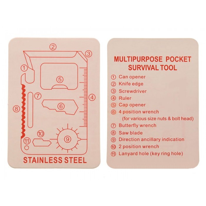 Карта-мультитул Survival Tool Card with Pouch Срібляста Карта-мультитул Survival Tool Card with Pouch Срібляста