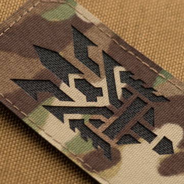 M-Tac нашивка Тризуб (стилізація) Laser Cut вертикальна Multicam/Black