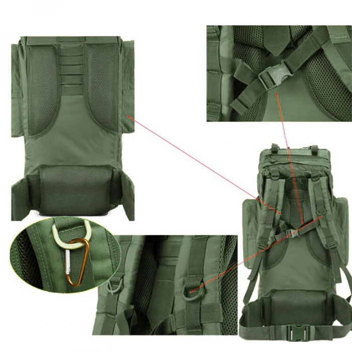 Рюкзак полевой с рамой 75L Olive Рюкзак полевой с рамой 75L Olive