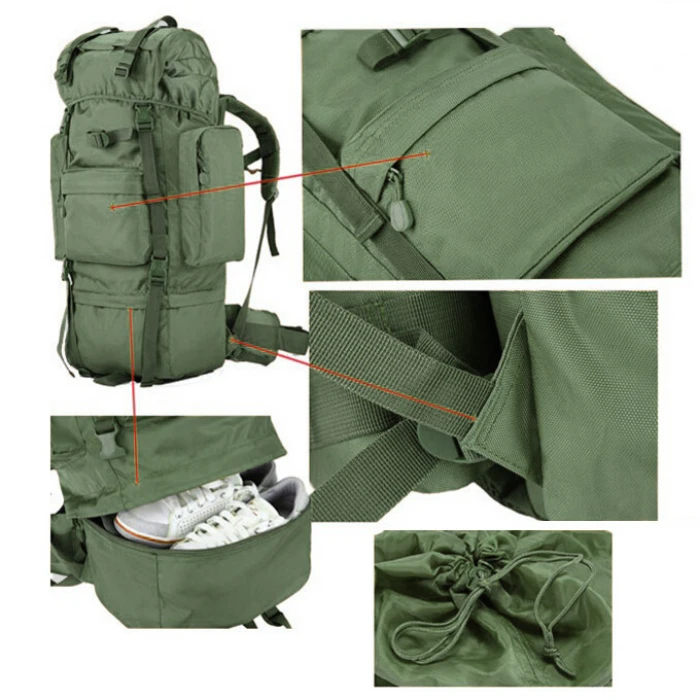 Рюкзак полевой с рамой 75L Olive Рюкзак полевой с рамой 75L Olive