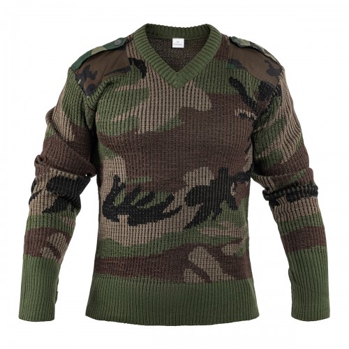 Свитер V-Neck Французской армии CCE Camo, Вудленд